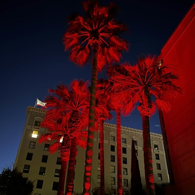 These color-changing lights can be turned red for holidays or special occasions in downtown Sacramen Photo